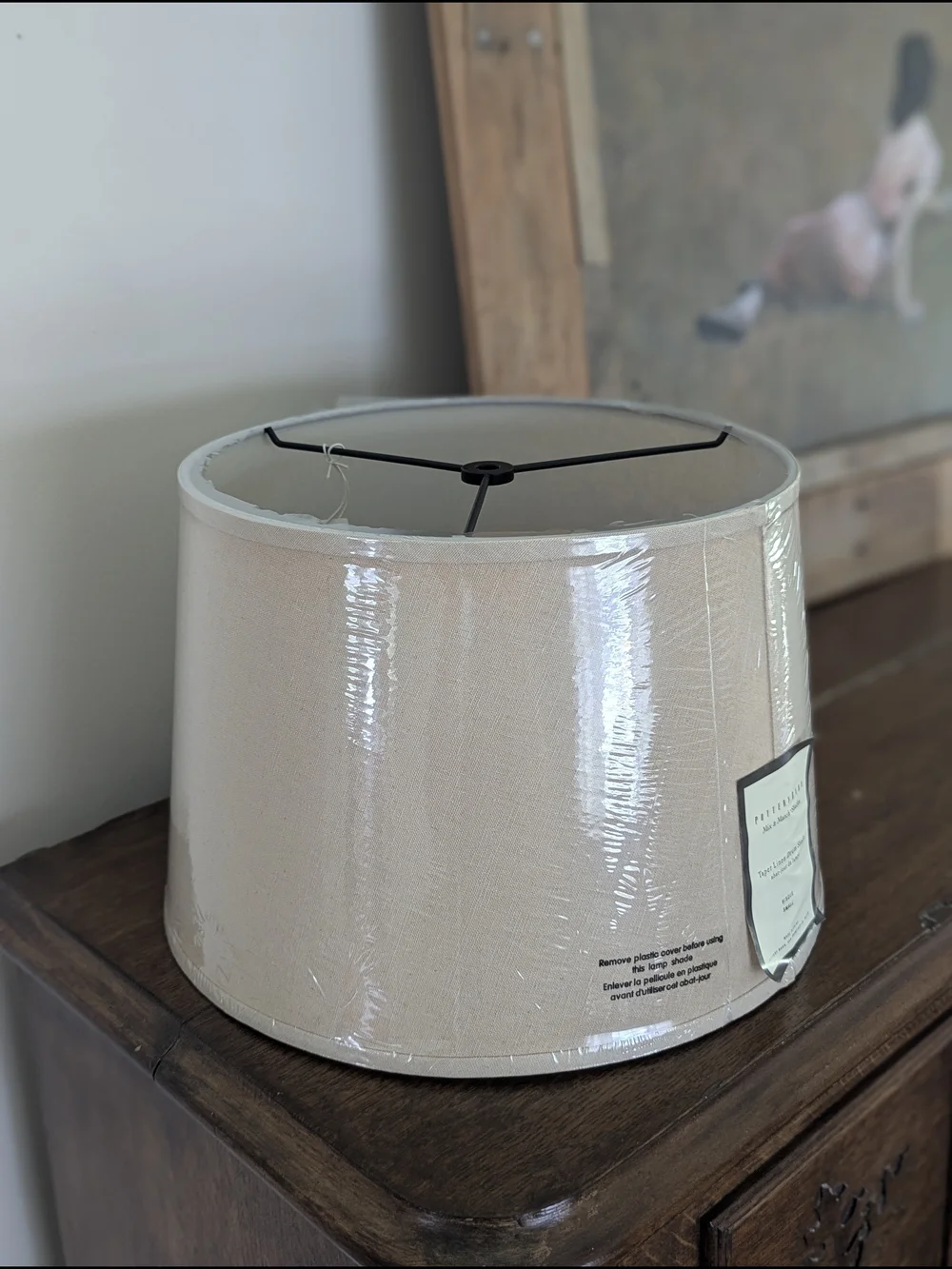 Pottery Barn Bisque Small Drum Lamp Shade